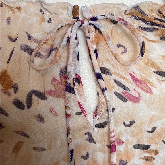 Old Navy Multicolored Off the Shoulder Flutter Sleeve Blouse size XXL Tall - Picture 5 of 9